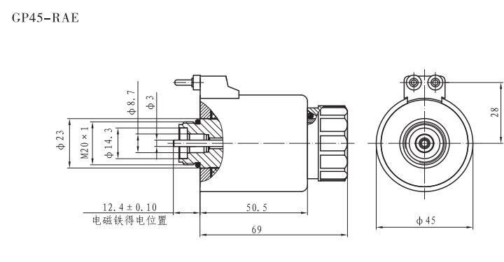GP45-RAE(4WRAE閥）螺紋比例閥用電磁鐵